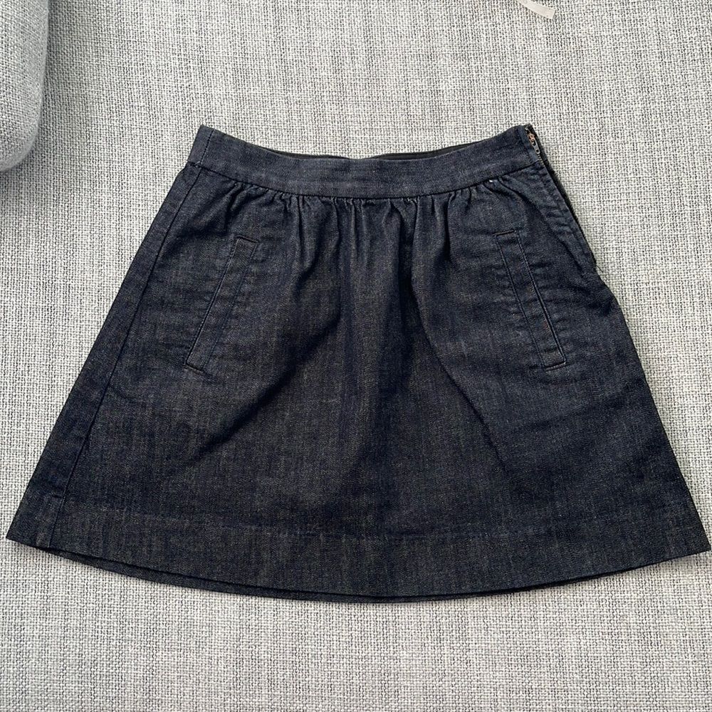 J Crew Skirt Womens Size 0 Blue Denim Circle with‎ Pockets